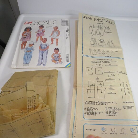 McCalls 4756 EASY Clothing Patterns (complete) Overalls, Sundress, Jumper - Picture 5 of 8